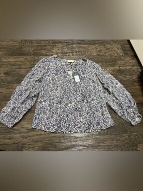 Universal Thread Floral Button-Front Top in White & Purple